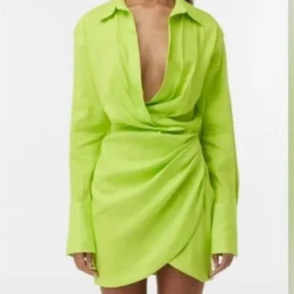 chartreuse mini dress